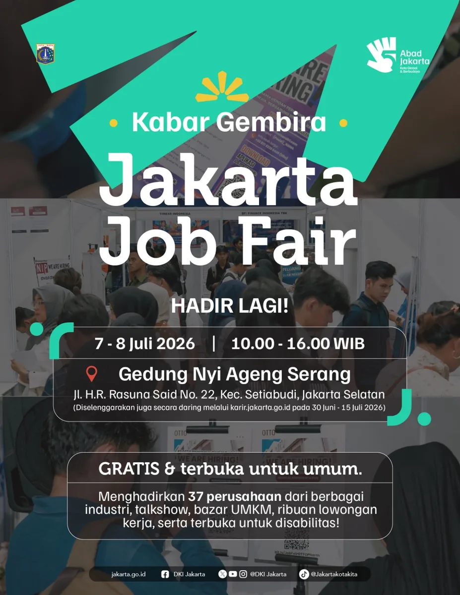 Job Fair Provinsi Maluku Utara 2026 (Suku Dinas TKTE Wilayah Provinsi Maluku Utara Barat) : 7-8 Juli 2026